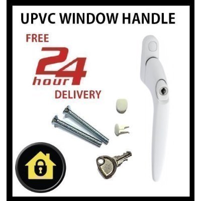 Maniglia per finestre in uPVC, con chiusura
