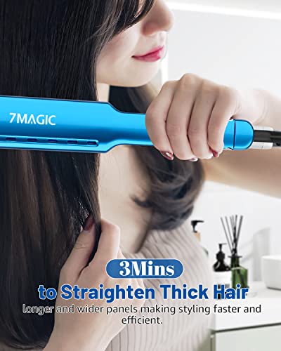 7Magic 7M1042 HAIR STRAIGHTENER Nano Titanium 1.7 Inch Wide Flat Iron thumb #1