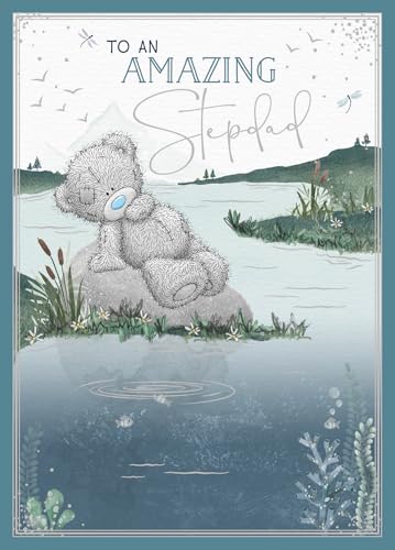 Me To You Tatty Teddy Amazing Stepdad Card For Fathers Day Tatty Teddy On A Rock By The River 5 x 7 inches - Official Collection