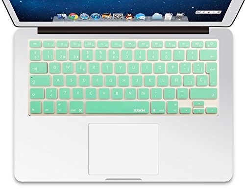 Xskn Spanish Silicone Keyboard Skin Cover For Macbook 13 15 17 Inch Eu/Uk European Keyboard Layout (Mint Green) #TOP20