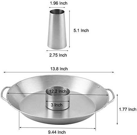 Miniatura 6 de Tellshun Soporte para Lata de Cerveza de Pollo, Parrilla de Acero Inoxidable de 12 Pulgadas, Soporte Vertical para Asador de BBQ con Accesorios para