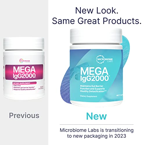 Microbiome Labs Yeast Balance Bundle - Mega Igg2000 Dairy-Free Bovine Serum Powder Immunoglobulin Supplement (2.1Oz) + Megamycobalance Undecylenic Acid And Bee Propolis Extract (180 Capsules) #TOP1