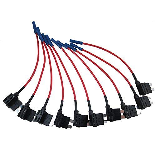 ZAOJIAO 12V Car Add-a-circuit TAP Adapter Fuse Holder for Standard ATM APM Blade Fuse (Pack of 10)