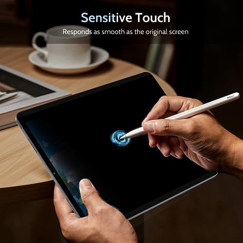 Image of Peslv 4 Way Magnetic Privacy Screen Protector for iPad Pro 12.9 Inch 2018 2020 2021 2022, Removable 360 Degree Spy Private Black Security Screen Filter, Easy Install Anti Blue Light Glare