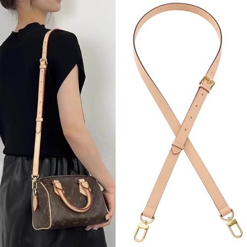 Image of Vachetta Genuine Leather Adjustable Genuine Leather Crossbody Straps Replacement (Apricot)