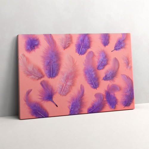 Peinture murale plumes colorées 60x40cm image imprimée sur toile d'art