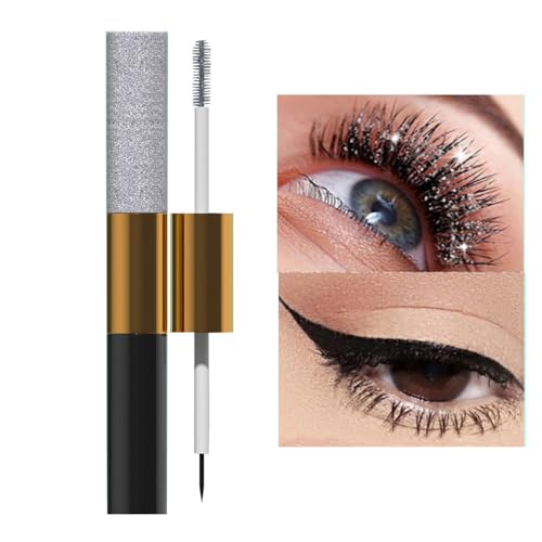 Mascara à paillettes pour cils – Mascara à formule gel doux, sourcils lavables, allongeant le maquillage pour les yeux, pour la maison, les voyages, l'hôtel, l'école