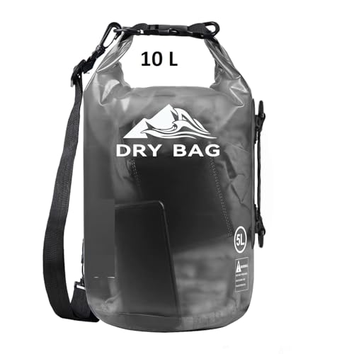 Image of 10 Liter Transparent Ocan Bag Roll Top Transparent Storage Bag Lightweight Dry for Traveling, Swimming, Kayaking, Camping, Fishing