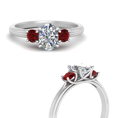 Image of Choose Your Gemstone Classic Three Stone Ring 925 Sterling Silver Oval Shape 3 Stone Engagement Rings Everyday Jewelry Wedding Jewelry Handmade Gifts for Wife US Size 4 to 12