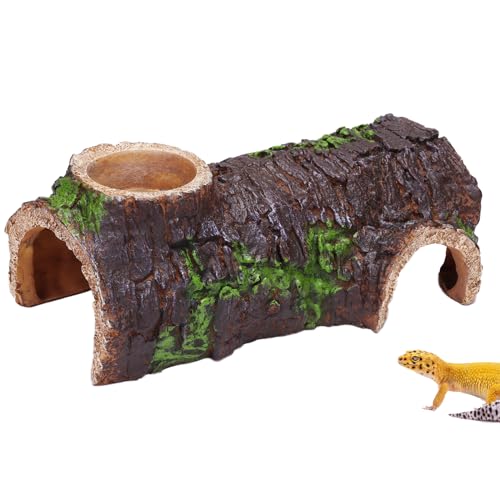 AIICIOO Reptile Gecko Hide Cave Natural Looking Basking