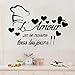L'Amour ca se cuisine tous les jours citation Stickers muraux Cuisine française Stickers décor cuisine restaurant salle à manger 40x27cm