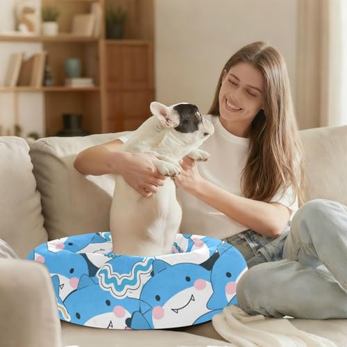 Couchage dauphin bleu taille M pour sieste de chatons - 7