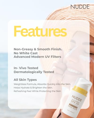 Image of Hydrating Fluid + Glow Booster | Multi Vitamin Sunscreen SPF 50 PA++++ | Broad Spectrum UVA /UVB Protection | No White Cast | Ultra Light Weight | 3% Niacinamide, Vitamin C, E & B5 | Korean Inspired Glow Sunscreen | In-Vivo & Dermatologically Tested | For All Skin Types | 50g