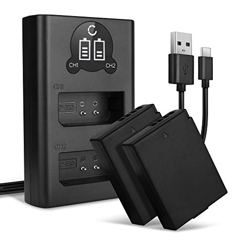 CELLONIC, Batería para Cámara, Compatible con Canon EOS 4000D, 1100D, 1300D, 1200D, LP E10 (7.4V, 1020mAh) 2 Unidades + Cargador Dual