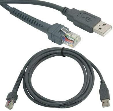 USB Barcode Scanner Cable for Zebra, Symbol LS1203, LS2208, LS4208, LS3008 (1.5 m/4.5 ft)