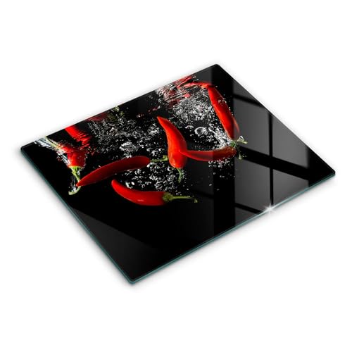 Planche à découper induction Wallfluent en matériau résistant et verre trempé décoratif