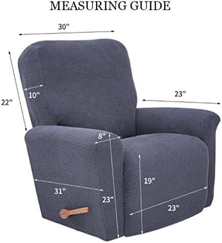 4-Pieces Armchair Recliner Cover Stretch Recliner Sofa Slipcover 1 Seater Recliner Chair Slipcovers with Pockets Soft Washable Recliner Chair Protector