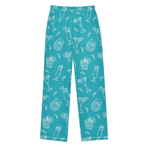 ZZKKO Cocktails Color Outline Boys Pants for Kids Jogger Pants with Pockets S-XL