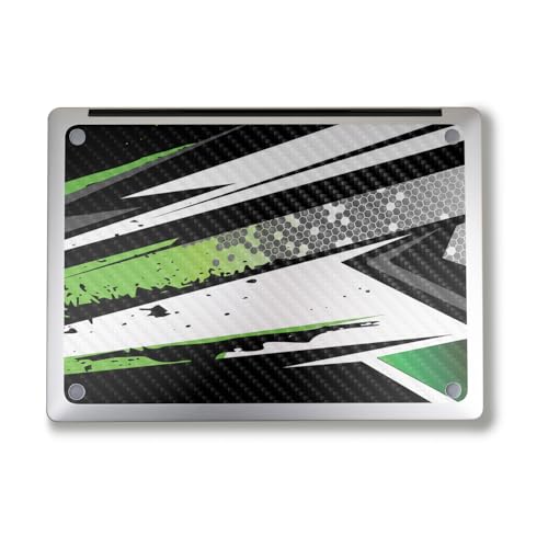 Image of Carbon Fiber Laptop Skin Compatible with Alienware M18 R2 (2024) - Grunge Green - Premium 3M Vinyl Protective Wrap Decal Cover - Easy to Apply | Crafted in The USA by MightySkins