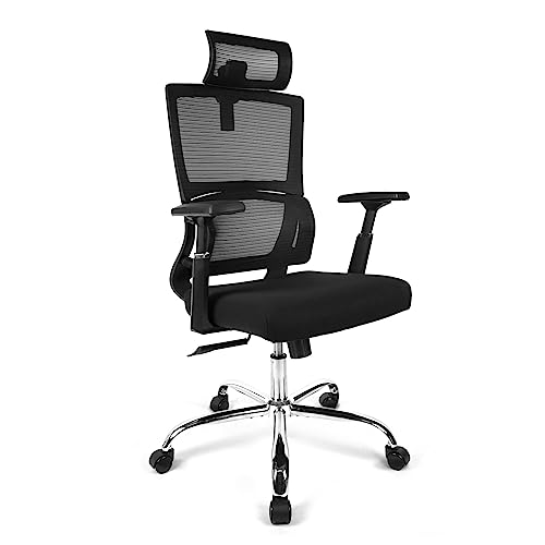 CLATINA Ergonomic Office Chair High Back Desk Chair with Independent Lumbar Support-3D Adjustable Armrest and Breathable Mesh Backrest for Long Time Sit,Thick Seat Cushion,Black CLATINA Ergonomic Office Chair High Back Desk Chair with Independent Lumbar Support-3D Adjustable Armrest and Breathable Mesh Backrest for Long Time Sit,Thick Seat Cushion,Black