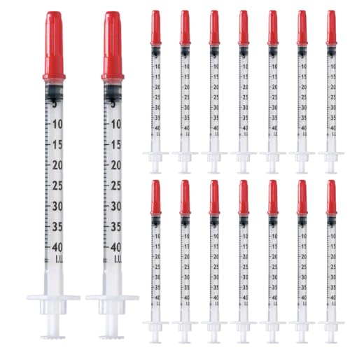 10 x 1 ml/cc U40 Plastiktube 29G (0,33 x 12,7mm), Mehrzweck-Messwerkzeuge, Laborzubehör, Einzeln verpackt