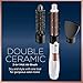 Conair Double Ceramic 3-in-1 Hot Air Brush, Interchangeable Attachments: 1¼-Inch Thermal Brush, ¾-Inch Boar and Nylon Bristle Brush, and Concentrator, Voluminous Curls & Straight Styles, White