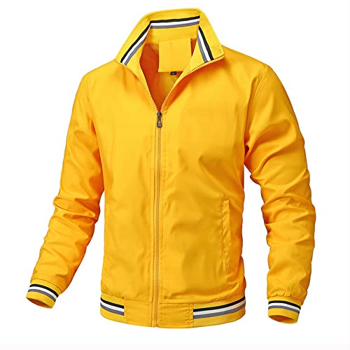 Chaqueta Casual Hombres LAZIRO Cuello de Pie Cazadora Delgada de Color Sólido Primavera Otoño
