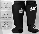 AQF Shin Guards Pad Kickboxing Muay Thai MMA Instep, EVA Padded Sparring Training Martial Arts Boxing Elasticated Leg Support Foot Protective Gear, karate CE UKCA SATRA Approved - Image 5