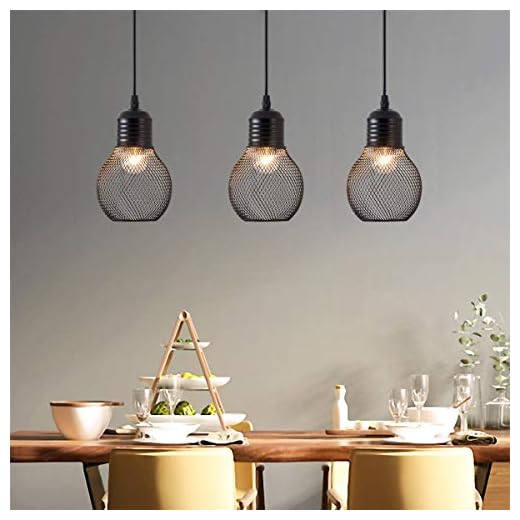 OYGROUP Lámpara Colgante Industrial Retro Metal E27 Bombilla En Forma de Negro Acabado Colgando Luminaria para Isla de la Cocina Comedor Casa de Campo SIN BOMBILLAS