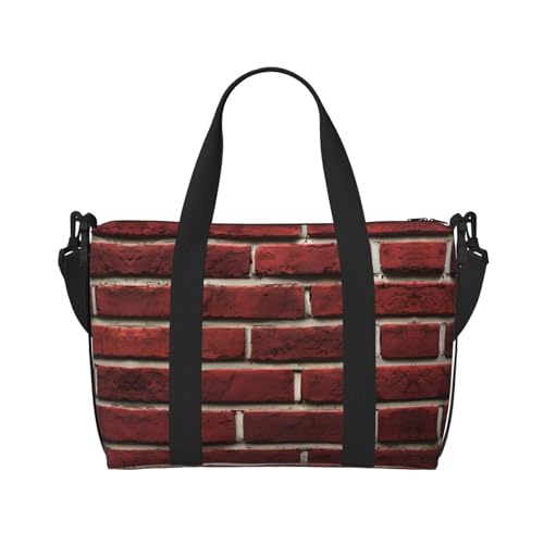 Travel Duffle Bag Weekender Bag Carry On Tote Bag Sport Gym Bag for Women Men Brick Red Stone Print2