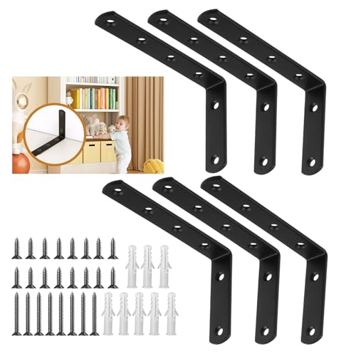 ziyue 6 Pcs Furniture Wall Anchors Anti Tip Baby Proofing for Safety Securing 400 lbs Dresser Bookcase to Wall Heavy Duty Furniture Anchors Kit for Cabinet Dresser Bookshelf