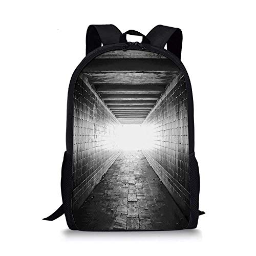 AOOEDM Horror House Decor Elegante Mochila Escolar  Imagen de la luz al Final de la Salida