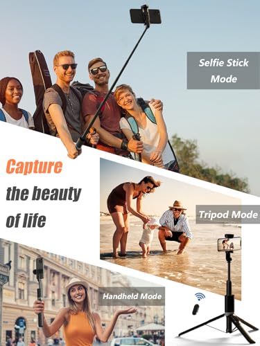 Trípode para teléfono de 61 pulgadas extensible con mando para palo selfie ligero 5