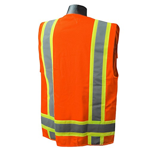 Image of Radians SV6 Class 2 Surveyor Safety Vest, Solid Front, Mesh Back, Orange XL