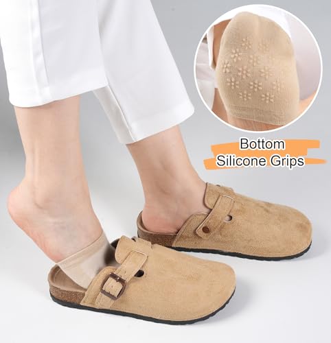 Image of Toe Socks Womens for Mules, Half Socks Toe Topper Covers No Show Invisible Non-slip Liners for Clogs 4 /6 /8 Pairs