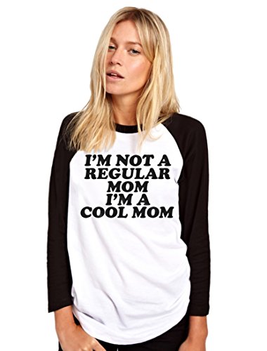 Image of HotScamp I'm Not A Regular Mom Women's Baseball Top - White/Black XXX-Large