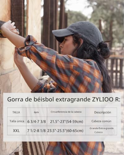 Miniatura 4 de Zylioo Xxl Gorra De Béisbol Vintage Para Cabezas Grandes Sombrero Uv Para Correr Desgastado De Gran Tamaño Unisex