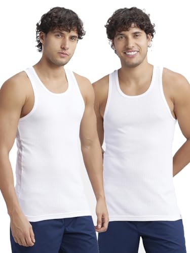 Image of Jockey 9922 Men Super Combed Cotton Rib Round Neck with Racerback Gym Vest (Pack of 2)