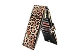 Daisy Rose Women’s Multi-Card Wallet - PU Vegan Leather Wallet for Women, RFID Blocking, Large Capacity With Zipper Pockets - Leopard