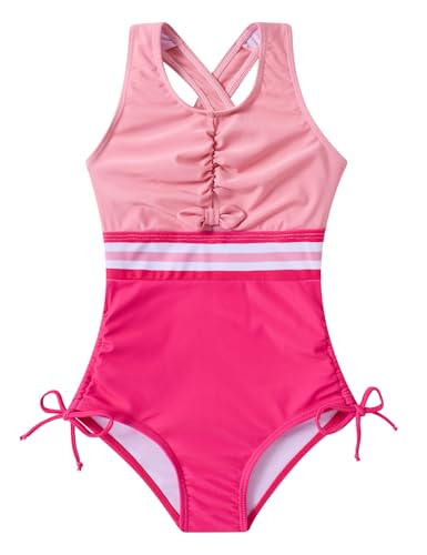 Image of BFUSTYLE Girls Swimsuit One Piece Bathing Suit 4-13 Years Sleeveless Beach Swimwear