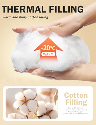 Yimoon Women's Winter Cropped Puffer Jacket Crop Warm Quilted Jacket Short Padded Outerwear Coats2