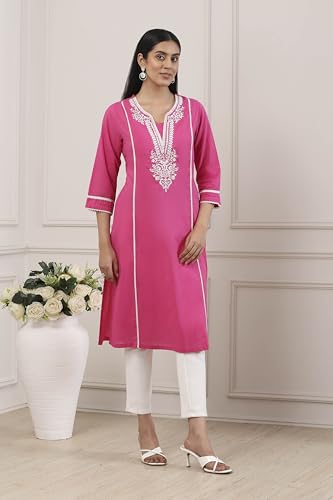 Image of BIBA Women Cotton Straight Kurta