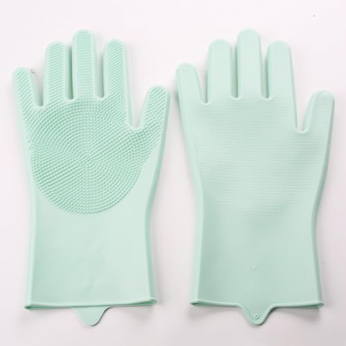 Pet Grooming Glove - Deshedding & Bathing Glove for Dogs & Cats - Gentle Hair Removal, Massage & Cleaning Mitt - Reusable & Easy to Clean (Green)
