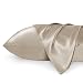 Bedsure TWO-Pack Satin Pillowcases Set for Hair Polyester COOL and EASY TO WASH King 20x40 Camel with Envelope Closure for Curly Hair