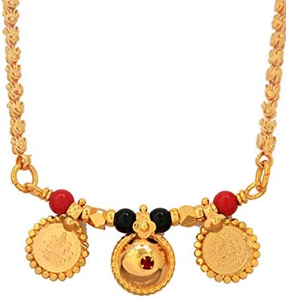 Radha's Creations Mangalsutra with Chain 24" Length & Vati Tanmaniya One Gram Gold no.419 for Women (Gold), Copper