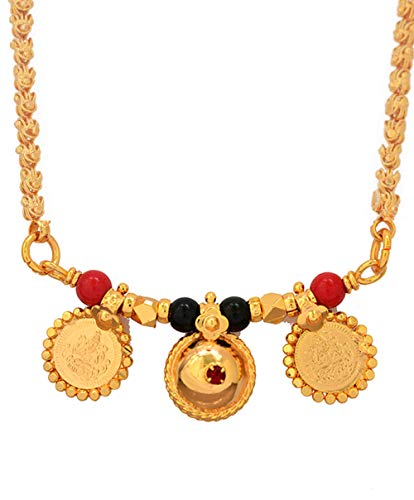 Radha's Creations Mangalsutra with Chain 24" Length & Vati Tanmaniya One Gram Gold no.419 for Women (Gold), Copper