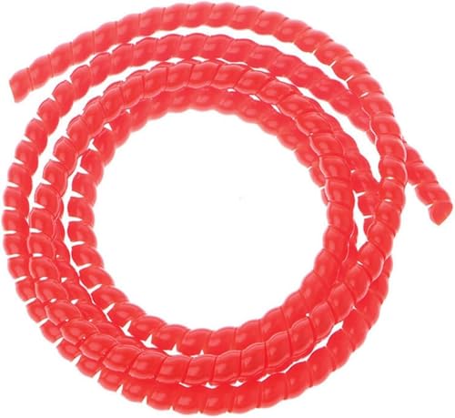 CHAKEUZND Manicotto a spirale per cavi ordinati, 2 metri 8 mm a 30 mm tubo di linea di protezione di copertura spirale avvolgente cavo organizzatore filo protezione(Red,8mm inside diameter)