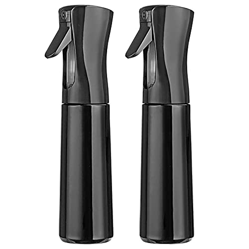 Sprayer Continuous 2Pack 300ml/10oz Hair Spray Bottle Fine Mist Water Spray Bottles Plant Mister (Black)