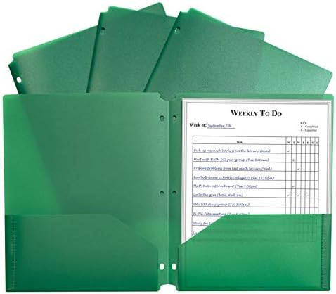 C-Line 2-Pocket Heavyweight Poly Portfolio Pocket, Green, 9.4" x 11.4" image 2