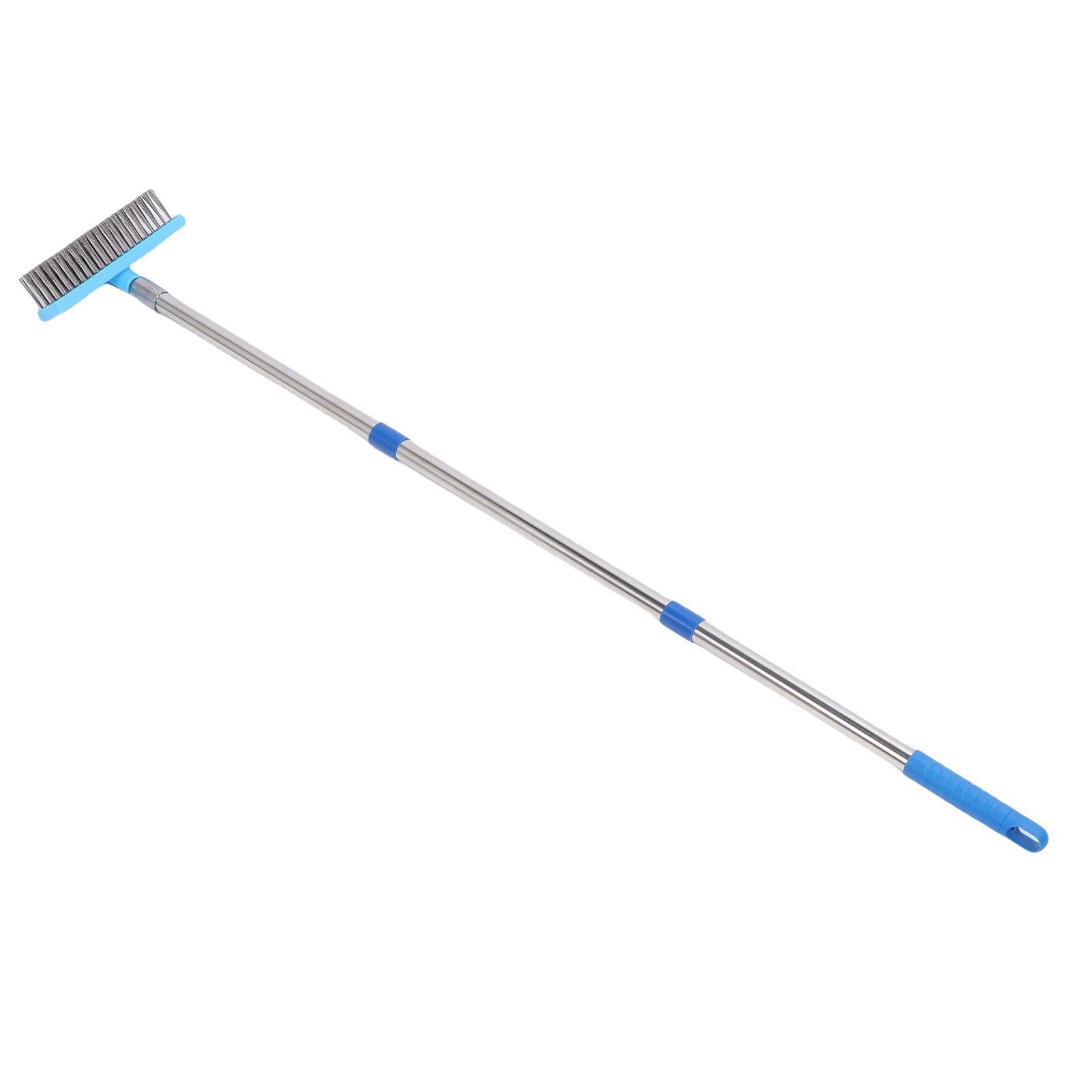 YWBL-WH Escoba de Alambre Resistente, Cepillo de Piso de Acero Inoxidable con Telescópico para Limpieza Al Aire Libre en Cocina, Baño, Garaje y Terrazas (120cm)